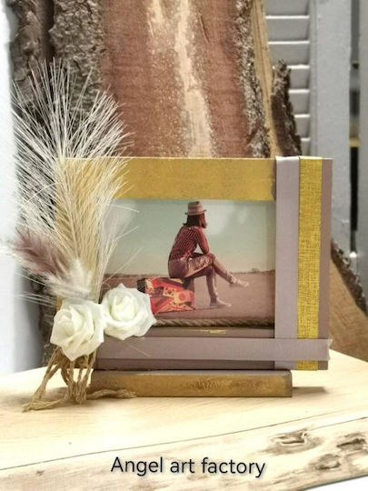 Ramă Decorativă din Lemn cu Flori Ramă Decorativă din Lemn cu Flori
