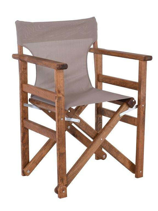 Scaun de regizor Lemn Walnut, Sand Beige 52x28x105cm