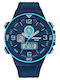 Ruckfield Men's Watch 46mm Chronograph Battery with Blue Rubber Strap