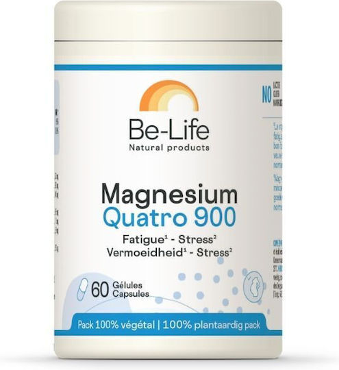 Be-Life Magnesium Quatro 900 με Βιταμίνη B6 60 κάψουλες