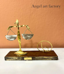 "Lawyer" Card Holder Wood Metal Base