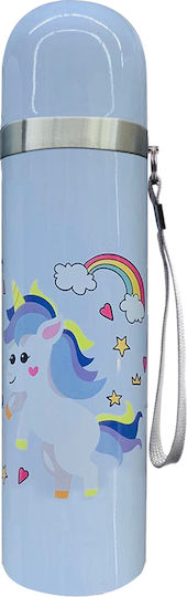 Stephen Joseph Kids Water Bottle Thermos Unicorn Light Blue
