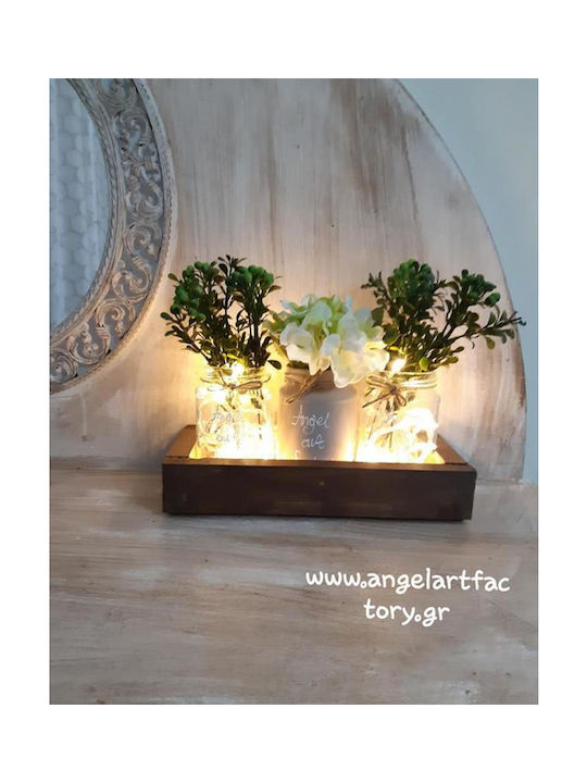 Set mit Tablett und Blumenvase