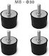 Set of Anti-Vibration Floor Screw Bases for Outdoor Air Conditioning Unit 9,000 12,000 Btu Φ30 M8 4pcs