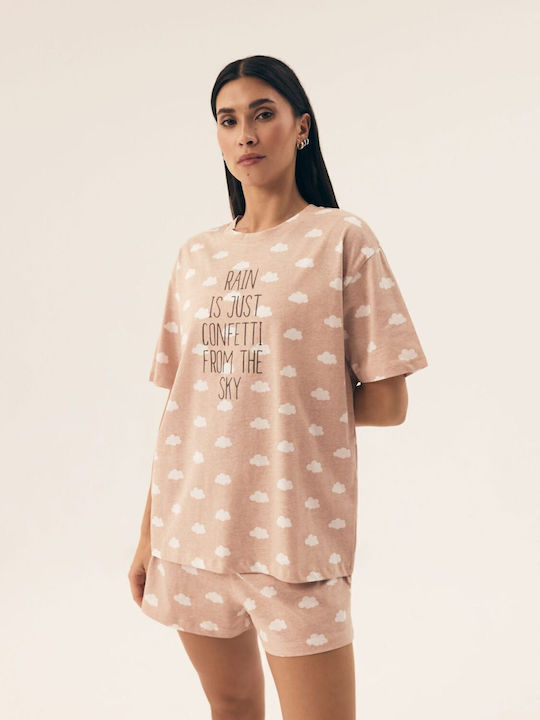 Henderson Sommer Damen Pyjama-Set Beige Nubes