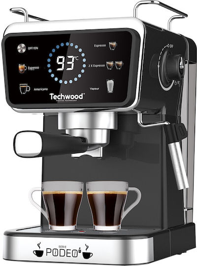 Techwood Automatic Espresso Machine 1350W Pressure 20bar Brown TCA-1386EXN