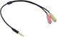 3,5mm Audio Male 4 Pin To 2x 3.5mm Female Speaker+microphone 1m Intos 99302j