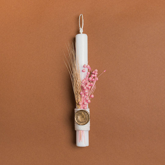 Easter Candle Round Pink