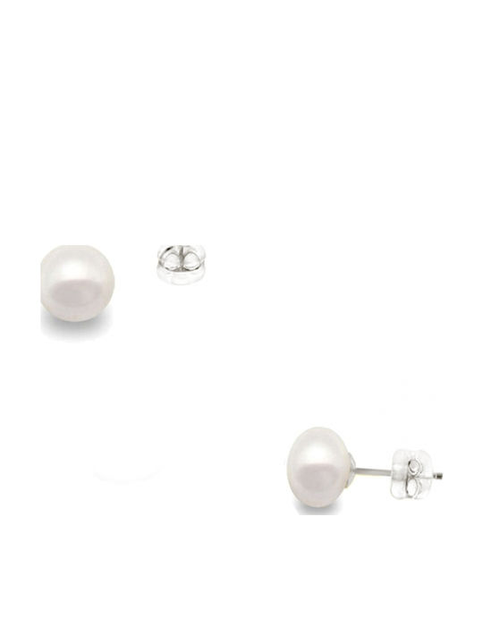 Polytimo Ohrringe aus White Gold mit Perlen Polytimo Ohrringe aus White Gold mit Perlen