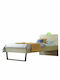 Kids Bed Classic Semi Double Beige for Mattress 110x200cm