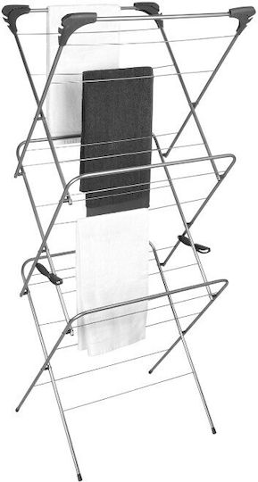 Metallic Folding Floor Clothes Drying Rack 145x60cm