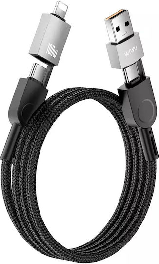Wiwu USB 2.0 Cable USB-C Male - USB-A 100W PD Black 1.2m