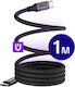 Buddi Magnetisch / Geflochten USB 2.0 Kabel USB-C männlich - USB-C 60W Schwarz 1m