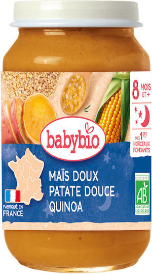 Babybio Frucht-Gemüse-Püree mit Geschmack Zuckermais - Quinoa und Süßkartoffel 200gr für 8+ Monate