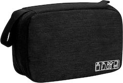 Travel Cosmetic Bag Tecos 3 Compartments Dimensions 24*13*7.5 Centimeters Hook Black Travel Cosmetic Bag Tecos 3 Compartments Dimensions 24*13*7.5 Centimeters Hook Black