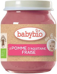 Babybio Fruit puree with Flavor Apple - Strawberry & Blueberry for 6+ Months 130gr