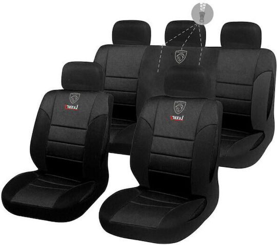 Takeposition Car Cover Set 9pcs Leatherette Black