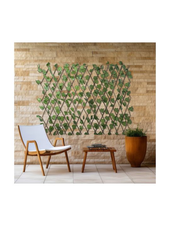 Globostar Künstliche Gartenrankenblätter 78499 Faltbare Pergola mit künstlichem Laub Vertikale Gartenkomposition Rankenblatt L110 x B10 x H120cm Min L310 x B10 x H45cm Max