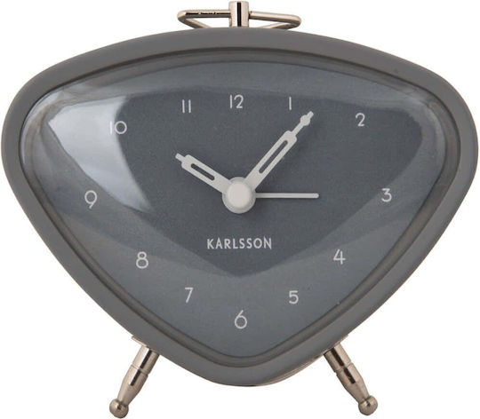 Karlsson Tischuhr mit Zeigern Metallisch mit Wecker Graue 2585946GY