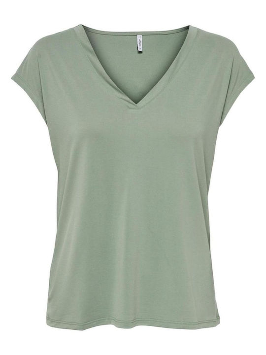 Only Women's Blouse Short Sleeve Green