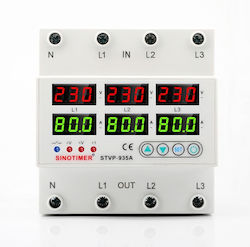 Releu trifazat Sinotimer Protecție tensiune digitală Siguranță 220v 1-80a Stvp-935-80a Recuperare automată