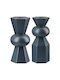 ArteLibre Metallo Candle Holder Metal in Blue Color 7x19x7cm 1pcs