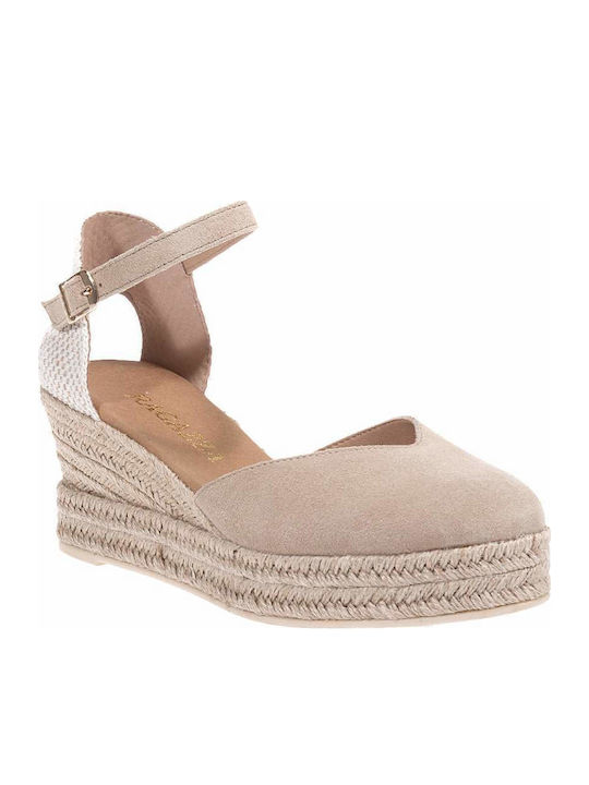 Ragazza Damenplattformen im Espadrilles-Stil Beige
