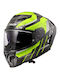 LS2 Dragon FF807 Trax Gloss H-V Yellow Motorcycle Helmet Full Face ECE 22.06 1280gr with Pinlock and Sunvisor