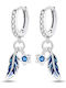 Silver 925 Wing Hoop Earrings 10mm