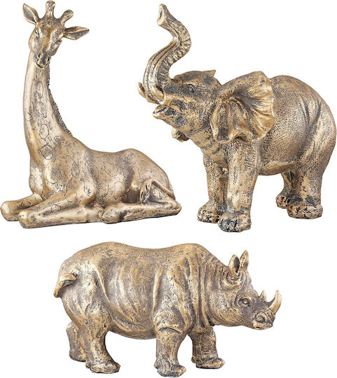 ArteLibre Set of Decorative Elephants Polyresin Africa Trio 3pcs