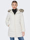 Women's Long Lifestyle Jacket for Winter with Hood Graphite