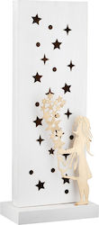 Stand Relief LED Rectangular Star Girl Star Pattern MDF White PU 4 14x8x34.5cm