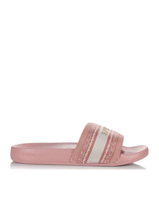 Superdry Slides σε Ροζ Χρώμα