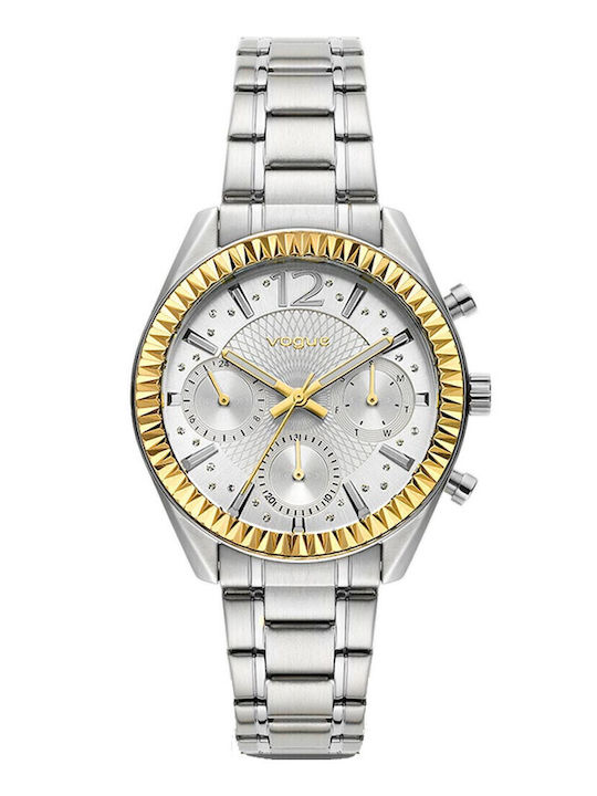 Vogue Happy Sport Многофункционален Дамски Часовник 38mm Кварцов със Сребриста Метална Верижка