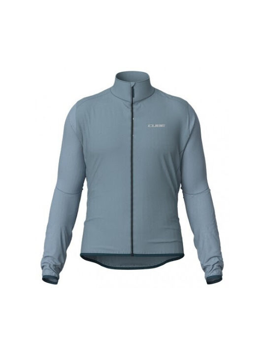 CUBE Waterproof Cycling Windbreaker Jacket Long sleeve Blue