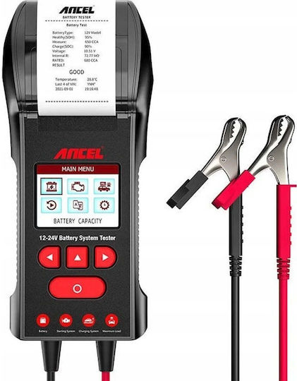 Ancel BST600 Digitale Batterietester mit Krokodilklemmen