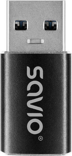 Savio Μετατροπέας USB-A male σε USB-C female 1τμχ