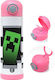 Koupakoupa Minecraft Creeper Παιδικό Παγούρι Minecraft Ανοξείδωτο με Καλαμάκι Ροζ 500ml