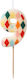 Candle Number 9 Multicolored Diamonds
