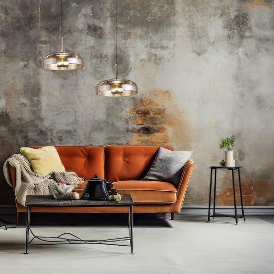 Eko Light LED Κρεμαστό Φωτιστικό Μελί 23x23εκ.