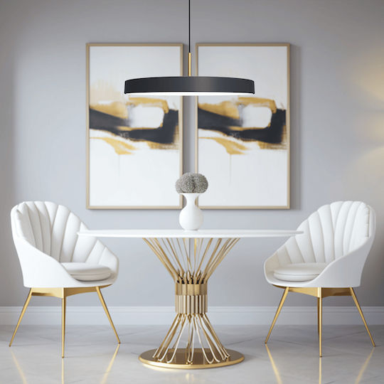 Eko Light Lustră Suspendată Negru 45x45cm.