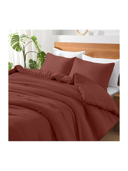 Lino Home Basico Σεντόνι Μονό 170x260εκ. Rose