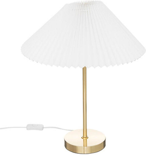 Atmosphera Table Lamp with White Shade and Gold Base