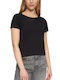 Women's Blouse Cotton Short Sleeve Black