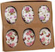 Set aus 6 hängenden Plastikblumeneiern 6x4cm Box