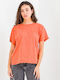 Eclair Logo Women's Blouse Cotton Orange