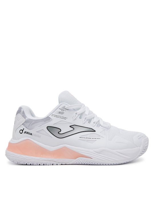 Joma Spin Femei Pantofi Padel Albi