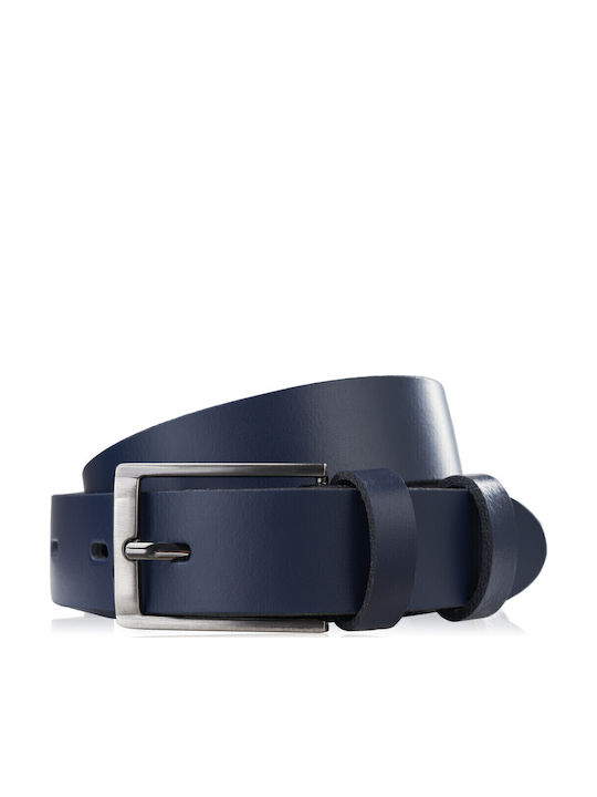 Herren Gürtel Leder Marineblau