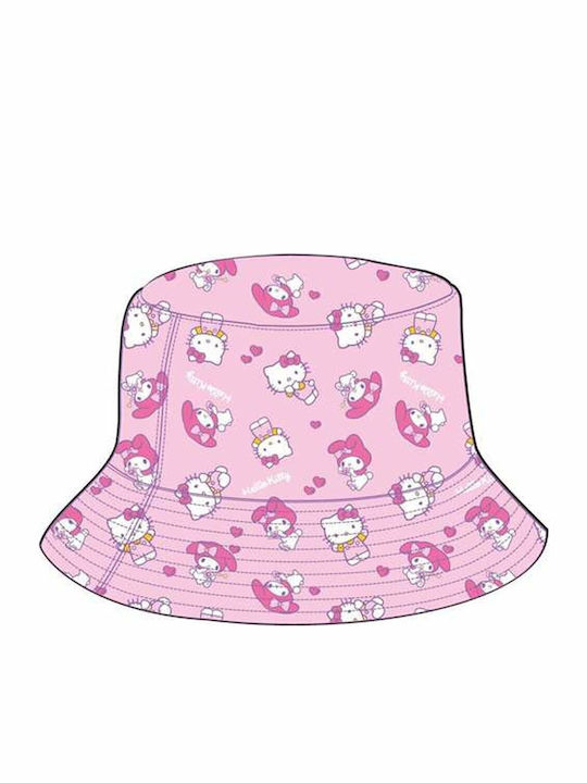 Hello Kitty Παιδικό Καπέλο Bucket Υφασμάτινο Ροζ