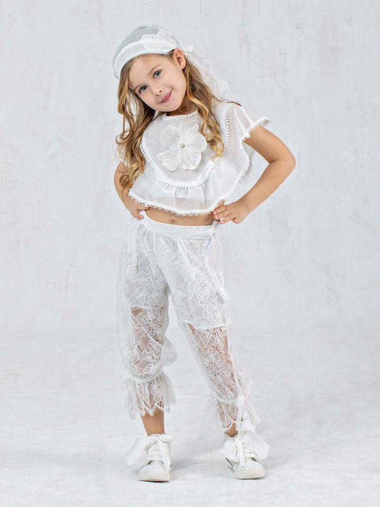 Kids' Set with Pants Summer 2pcs White